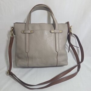 Fossil Felicity Grey Pebbled Leather Crossbody Satchel Like New Classic